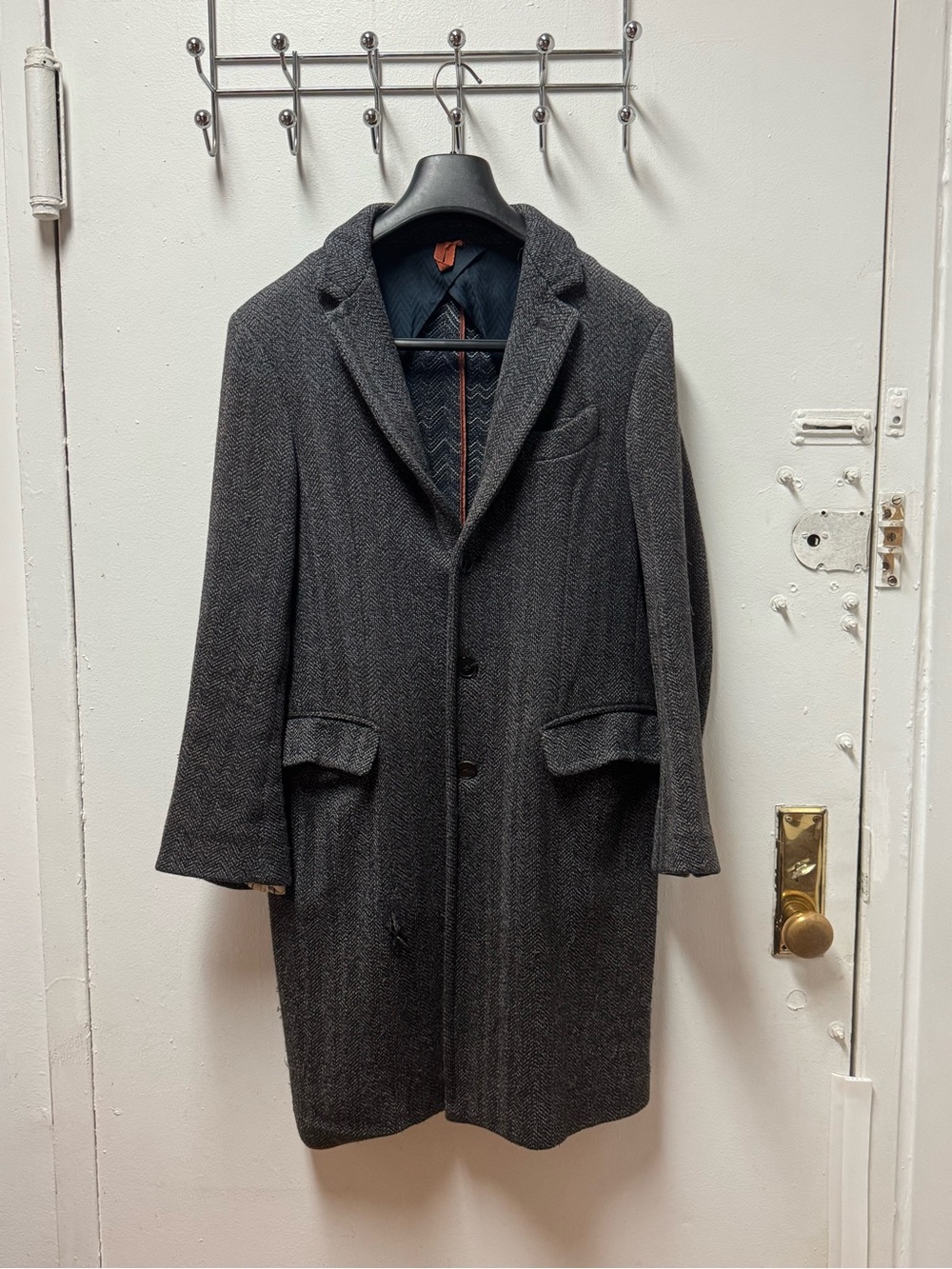 Missoni Men’s Loom-Knit Herringbone Overcoat – Made in Italy